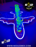 Avión Para 6 Shot con Luz Neón Super Brillante Inalambrico y Recargable