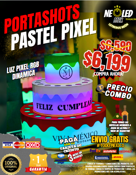 GLORIFICADOR Y PORTASHOTS PASTEL PIXEL