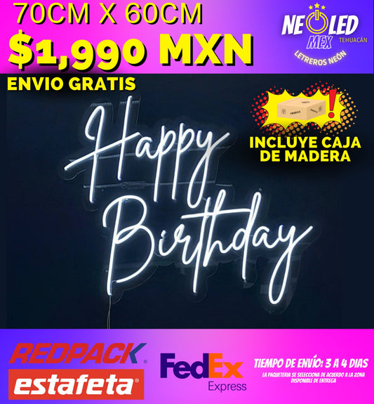 LETRERO NEÓN HAPPY BIRTHDAY