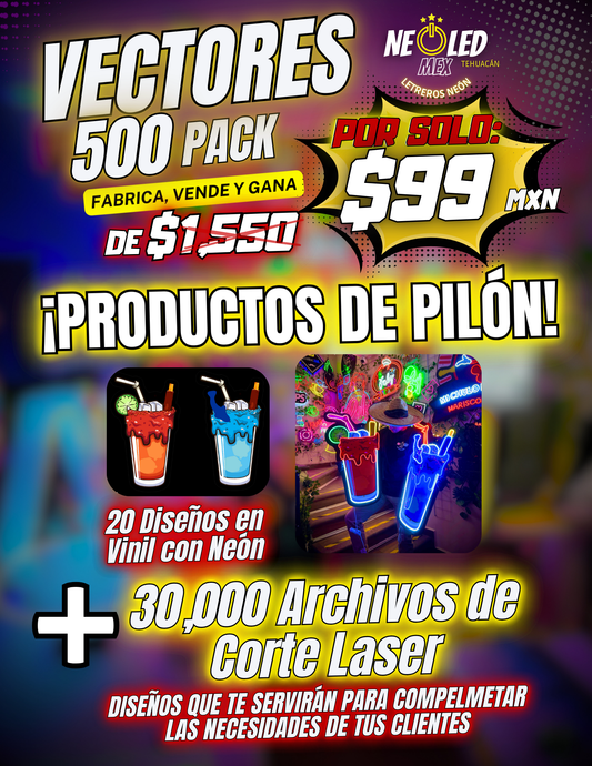 MEGA PACK 500 VECTORES LETREROS + 30,000 CORTE LASER.