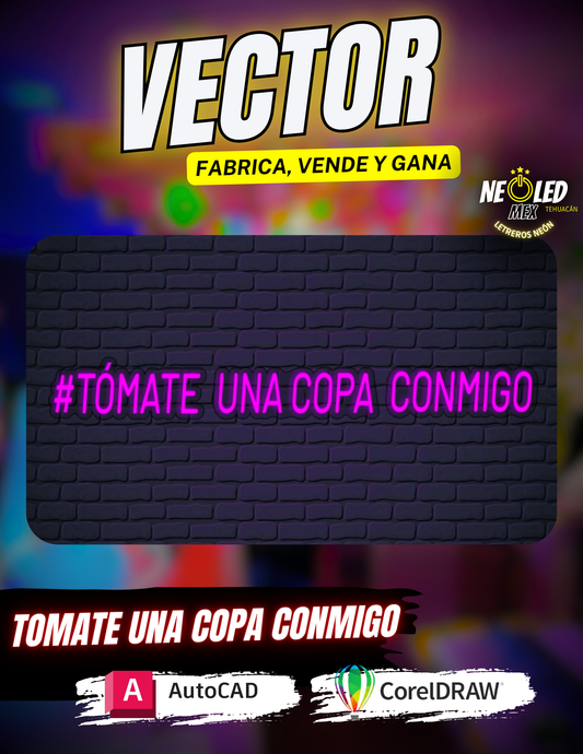 VECTOR TOMATE UNA COPA CONMIGO