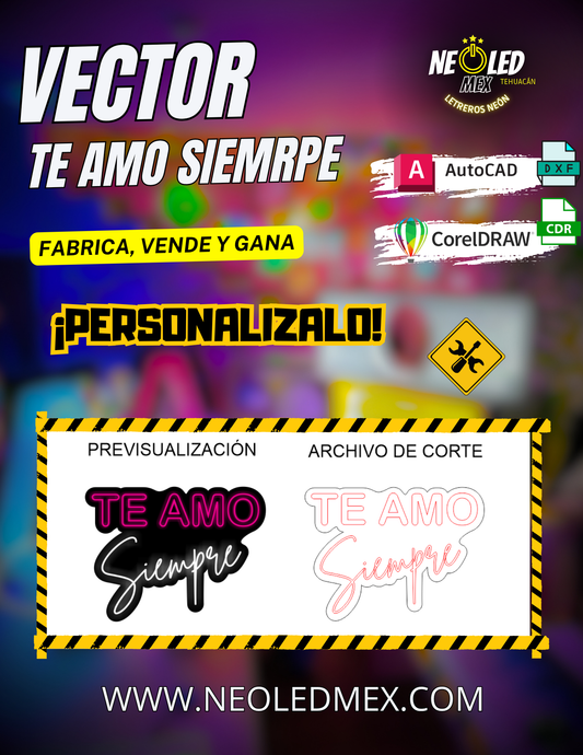 VECTOR TE AMO SIEMPRE