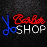 Letrero Neón Barber Shop Tijeras