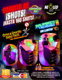 Carrito de Shots Con Luz Multicolor RGB, Inalambrico y Recargable 100% PERSONALIZADO