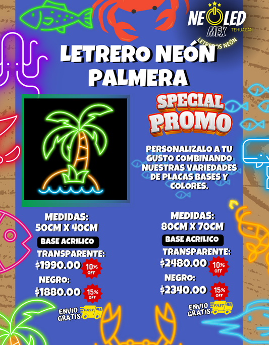 LETRERO NEÓN PALMERA