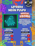 LETRERO NEÓN MEDIANO PULPO