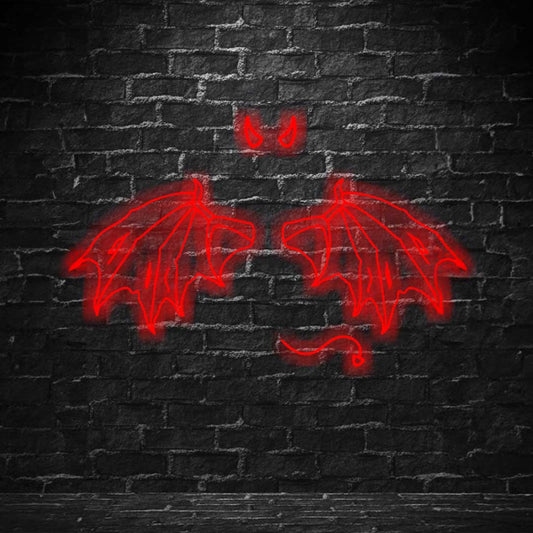 LETRERO NEÓN ALAS VAMPIRO