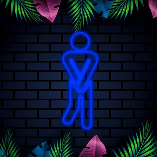 LETRERO NEÓN BAÑOS HOMBRE